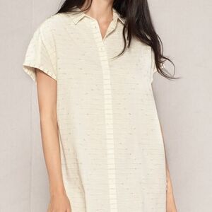 Outerknown Bee Shirt Dress Size Large Color Natural